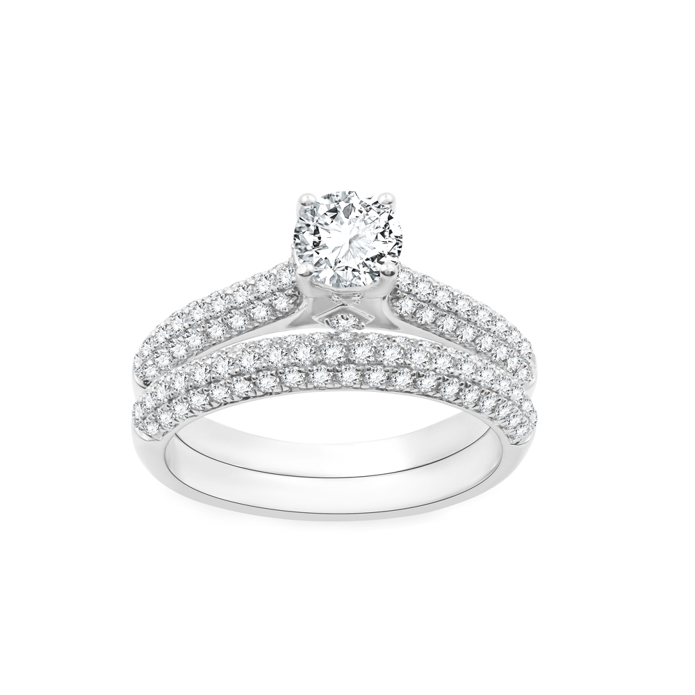 1.75 ctw Round Solitaire Pave Bridal Set